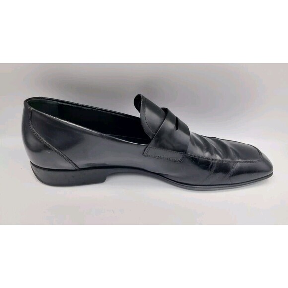 Salvatore Ferragamo Mens 9‎ D Italian Black Leather Shoe Loafers main image 6
